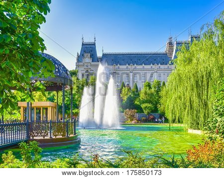 Central square in Iasi town Moldavia Romania