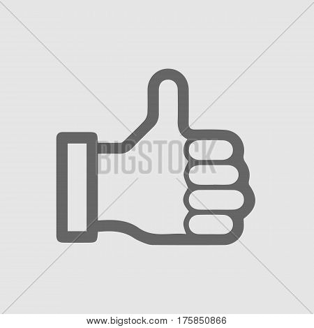 Thumb up vector icon eps 10. Like simple isolated sign symbol.
