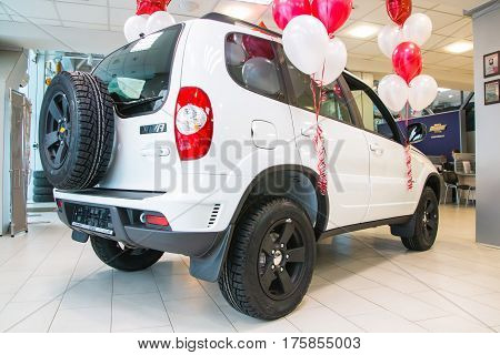 Showroom Of Dealership Chevrolet And Car In It In Kirov City In 2016