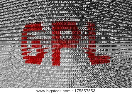 gpl in the form of binary code, 3D illustration