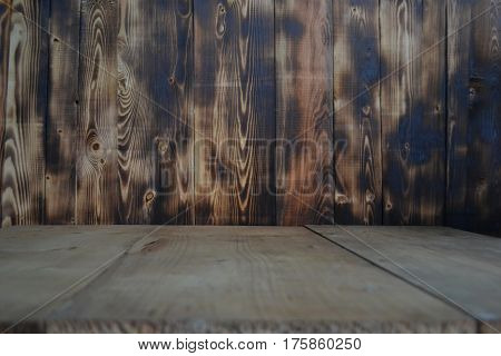 background of barrel and worn old table of wood