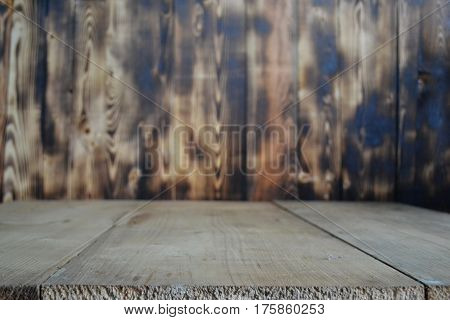 background of barrel and worn old table of wood