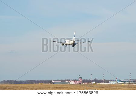ST. PETERSBURG, RUSSIA - MARCH 09, 2017: The Boeing 737-80 