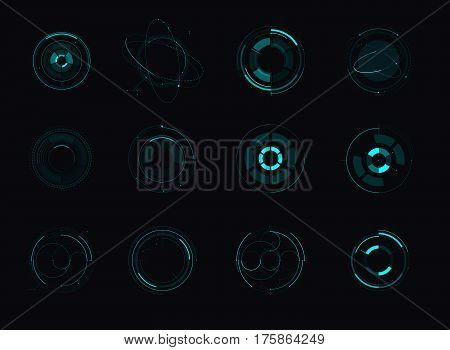 Hud Futuristic Template. Light Digital Of Technology Design. Vector Stock.