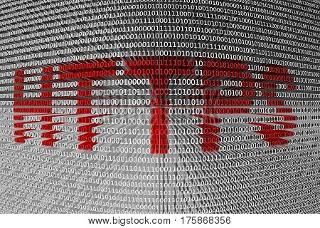 HTTPS as a binary code 3D illustration