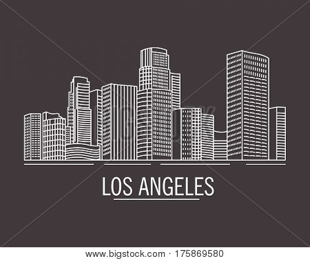 The city landscape drawn with lines  los angeles