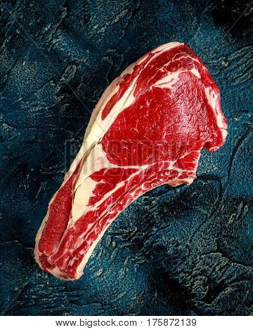 Fresh Raw Beef bone rib roughly chopped.