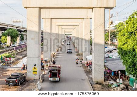 Construction Site Of Sky Train Bangsue-rangsit