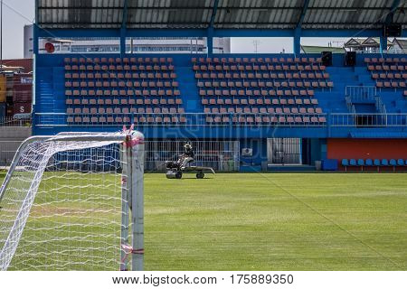 Restoration Grass In A Football Stadium