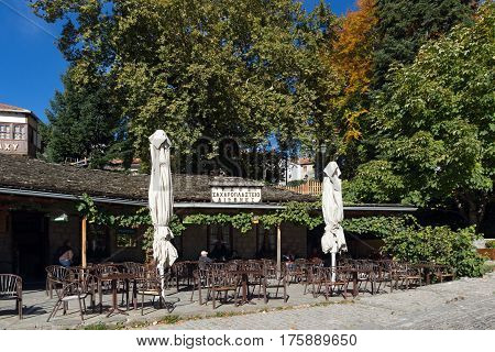 METSOVO, EPIRUS, GREECE - OCTOBER 19 2013: Panoramic view of village of Metsovo near city of Ioannina, Epirus Region, Greece