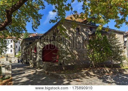 METSOVO, EPIRUS, GREECE - OCTOBER 19 2013: Panoramic view of village of Metsovo near city of Ioannina, Epirus Region, Greece