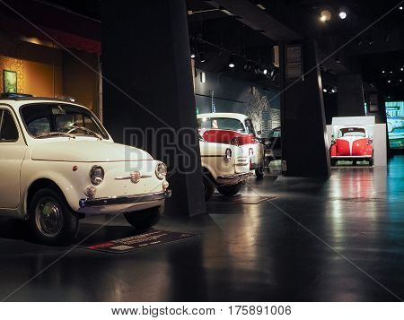 Ancient Cars At Car Museum In Turin