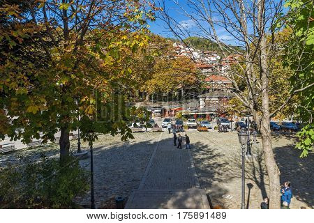 METSOVO, EPIRUS, GREECE - OCTOBER 19 2013: Panoramic view of village of Metsovo near city of Ioannina, Epirus Region, Greece