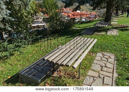 METSOVO, EPIRUS, GREECE - OCTOBER 19 2013: Panoramic view of village of Metsovo near city of Ioannina, Epirus Region, Greece