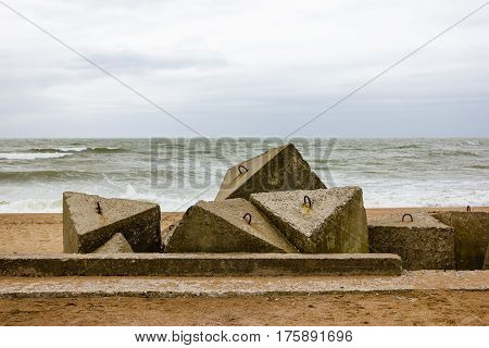 Fortifications ruins of the Baltic Sea coast