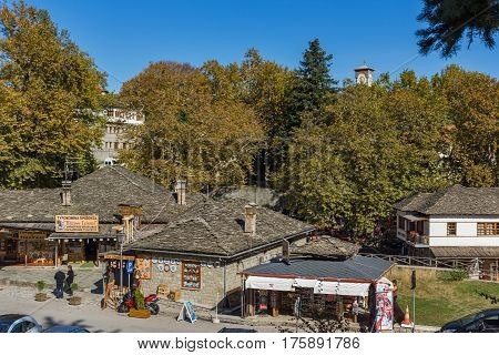 METSOVO, EPIRUS, GREECE - OCTOBER 19 2013: Panoramic view of village of Metsovo near city of Ioannina, Epirus Region, Greece