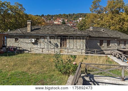 METSOVO, EPIRUS, GREECE - OCTOBER 19 2013: Panoramic view of village of Metsovo near city of Ioannina, Epirus Region, Greece