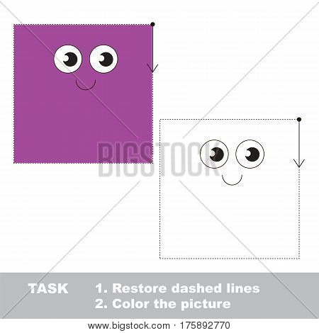 Square. Dot to dot educational game for kids.