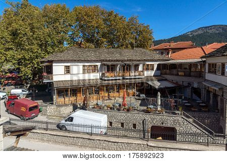 METSOVO, EPIRUS, GREECE - OCTOBER 19 2013: Panoramic view of village of Metsovo near city of Ioannina, Epirus Region, Greece