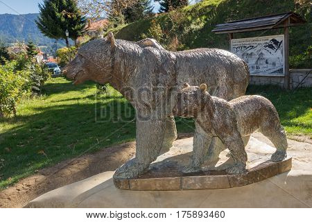 METSOVO, EPIRUS, GREECE - OCTOBER 19 2013: Panoramic view of village of Metsovo near city of Ioannina, Epirus Region, Greece