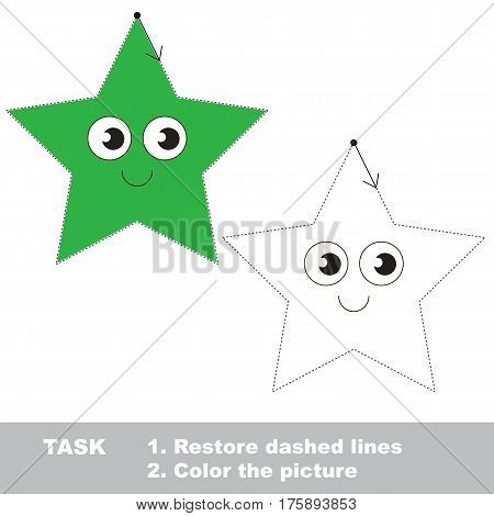 Star. Dot to dot educational game for kids.