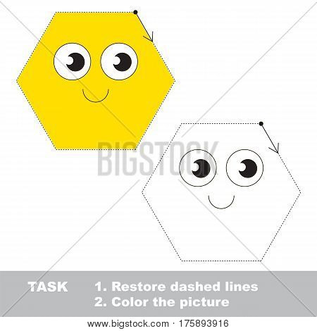 Hexagon. Dot to dot educational game for kids.