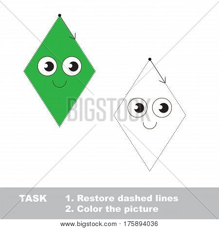 Rhombus. Dot to dot educational game for kids.
