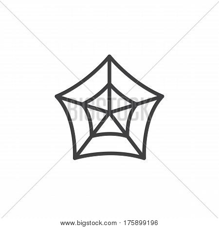 Spider web line icon outline vector sign linear style pictogram isolated on white. Cobweb symbol logo illustration. Editable stroke. Pixel perfect
