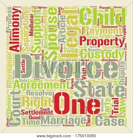 A Divorce Glossary text background word cloud concept