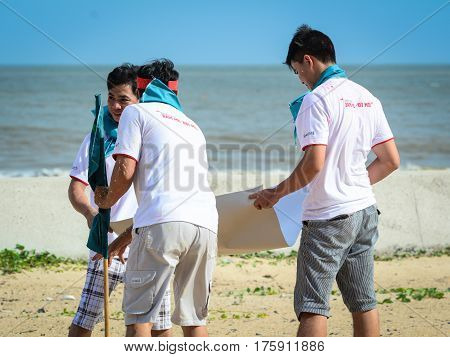 People Playing Sport Game In Vung Tau, Vietnam