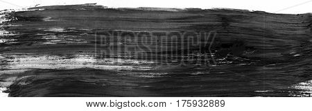 Abstract ink background. Marble style. Black and white paint stroke texture. Macro image of spackling paste. Wallpaper for web and game design. Drywall mud art. Smear of painterly plaster on paper