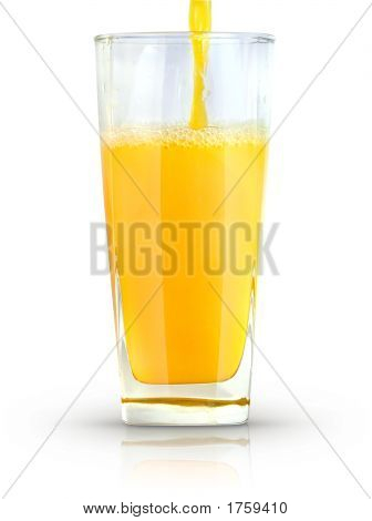 Izolované sklo pomerančová šťáva