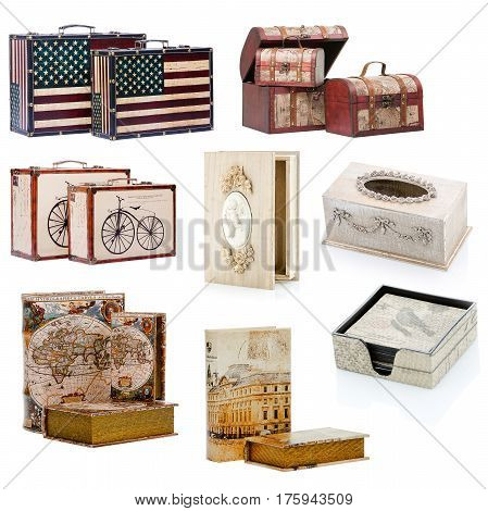 Casket, case and chest, isolated on white background