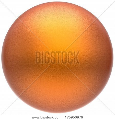 Orange sphere round button ball basic matted yellow circle geometric shape solid figure simple minimalistic atom single drop object blank balloon icon design element. 3D render illustration isolated