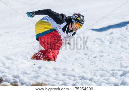 Michael Cruz During The Snowboard National Championships