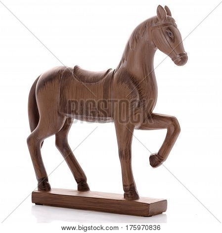Decorative figurines, statuette a horse, accessories for interior, isolated white background
