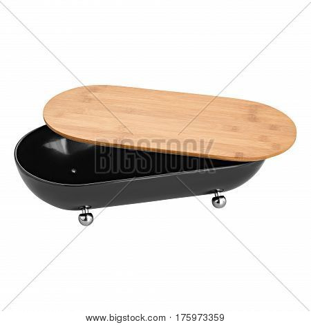 Wooden breadbasket isolated on a white background
