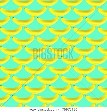 a pattern of yellow bananas on a blue background