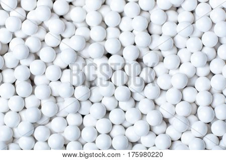 Background Of White Balls. Airsoft 6Mm Bb