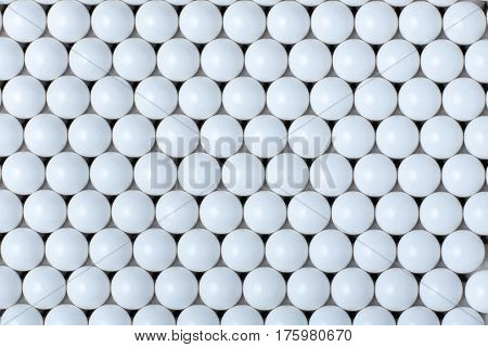 Background Of White Balls. Airsoft 6Mm Bb.