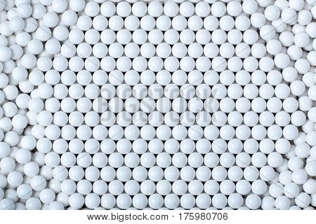 Background Of White Balls. Airsoft 6Mm Bb.