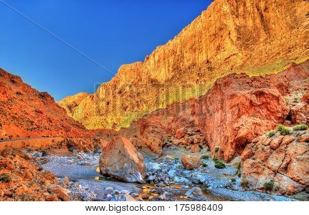 Todgha Gorge, a canyon in the High Atlas Mountains in Morocco