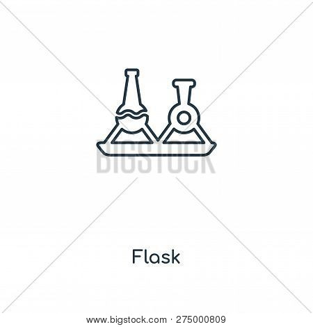 Flask Icon In Trendy Design Style. Flask Icon Isolated On White Background. Flask Vector Icon Simple