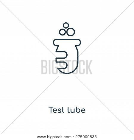 Test Tube Icon In Trendy Design Style. Test Tube Icon Isolated On White Background. Test Tube Vector