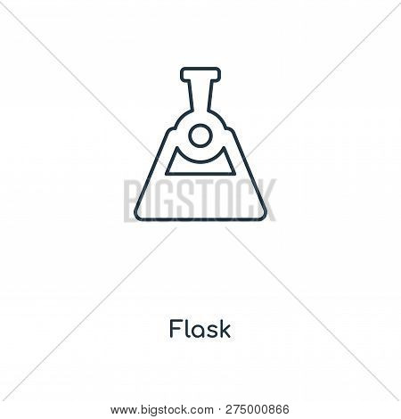 Flask Icon In Trendy Design Style. Flask Icon Isolated On White Background. Flask Vector Icon Simple