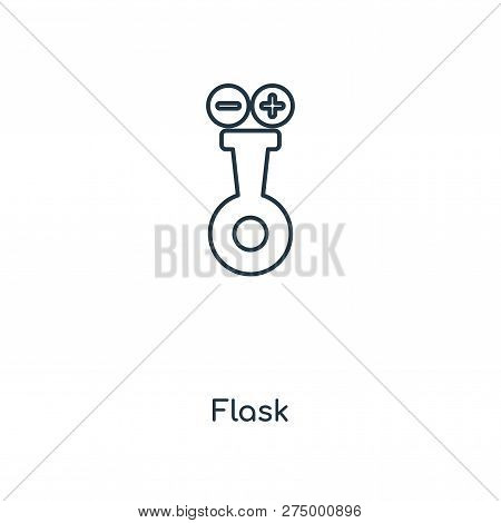 Flask Icon In Trendy Design Style. Flask Icon Isolated On White Background. Flask Vector Icon Simple