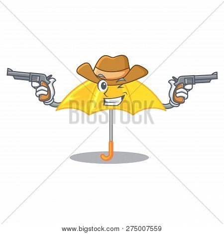 Cowboy Yellow Umbrella Isolated On A Mascot