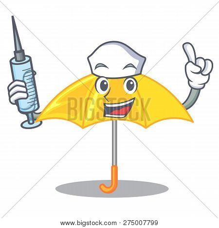 Nurse Umbrella Yellow In A Shape Cartoon