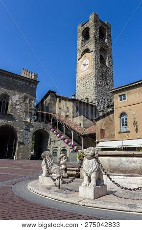 Bell Tower In Bergamo, Italy