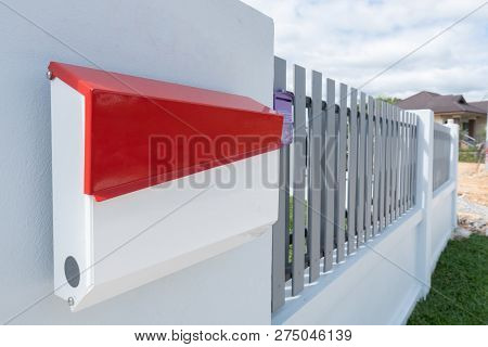 Mailbox Of Home Office.mail Slot Or Mailbox Is A Receptacle For Receiving Incoming Mail At A Private